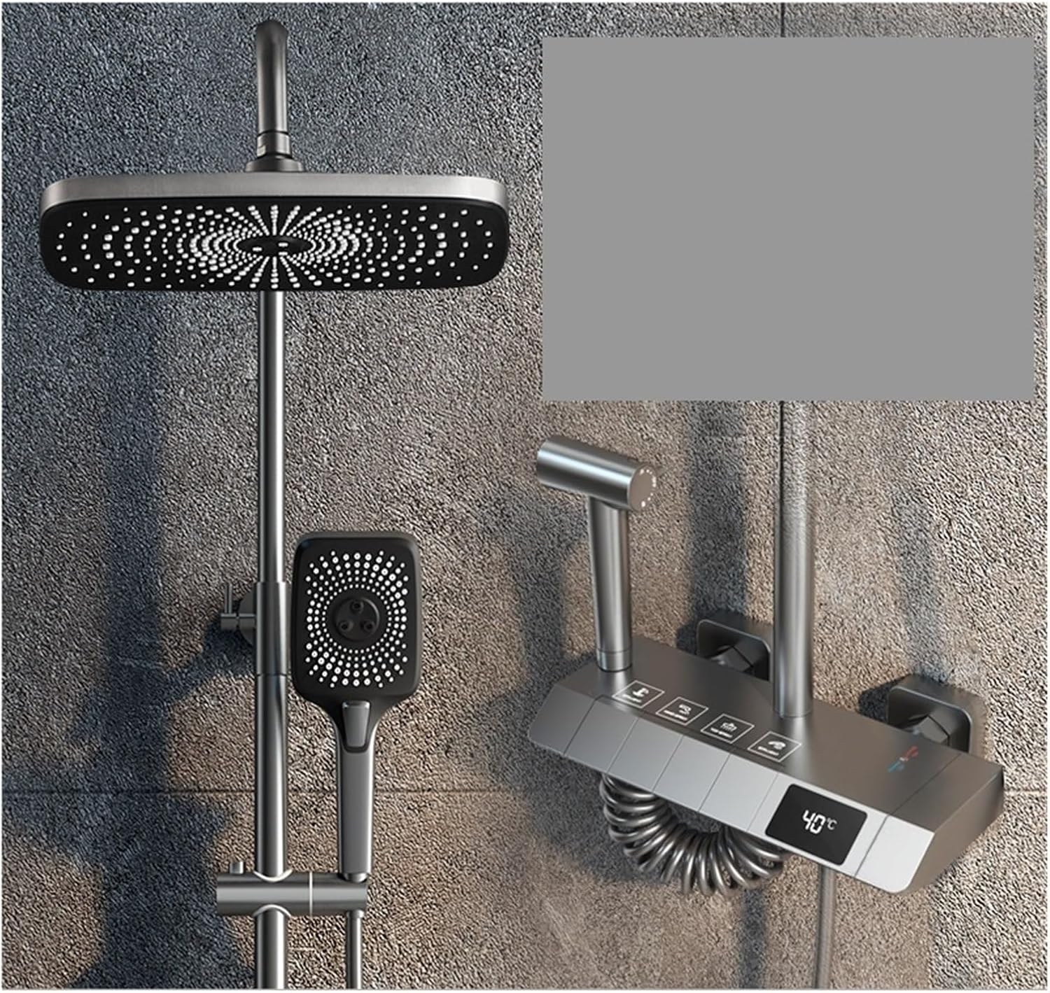 Rainfall Shower System Bathroom Digital Display Faucet Shower System ...
