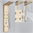 thumbnail image 2 of Brushed Gold LED Rainfall Shower Panel System With Mixer & Massage Jets – ELLO&ALLO, 5 Spray Patterns, Wall Mount 2 of 4