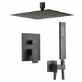 thumbnail image 1 of Rainfall Shower System, Matte Black Shower Set with 10-Inch Rain Shower Head & Handheld Spray, Ceiling Mount Bathroom Fixtures, Brass Valve Included, 1 of 9