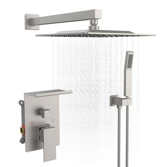 Rainfall Shower System With Storage Rack Shower Faucet Set with High Pressure Shower Faucet Set