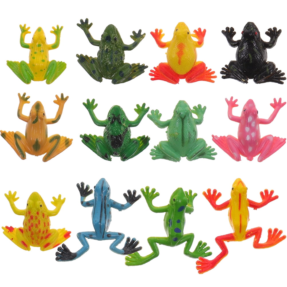 Rainforest Animals Toy Frog Figures 24 Pcs Simulation Decorate ...