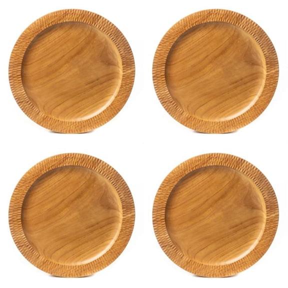 Rainforest Bowls Rim Carved Hassunzara Serving Plate 4-Pack