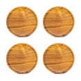 thumbnail image 1 of Rainforest Bowls Round Teak Wood Plate - Medium 4-Pack, 1 of 5