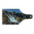 thumbnail image 1 of Rainforest Cutting Board, Pongour Waterfall Exotic Natural Beauty Landscape Mountain Rocks Print, Decorative Tempered Glass Cutting and Serving Board, Wine Bottle Shape, White Blue, by Ambesonne, 1 of 1