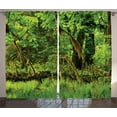 thumbnail image 1 of Ambesonne Green Curtains 2 Panel Set, Tress Moss Wild Nature, 108" x 84", Green, 1 of 3