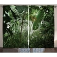 thumbnail image 1 of Ambesonne Green Curtains 2 Panel Set, Tropical Rainforest Wild, 108" x 90", Green, 1 of 3