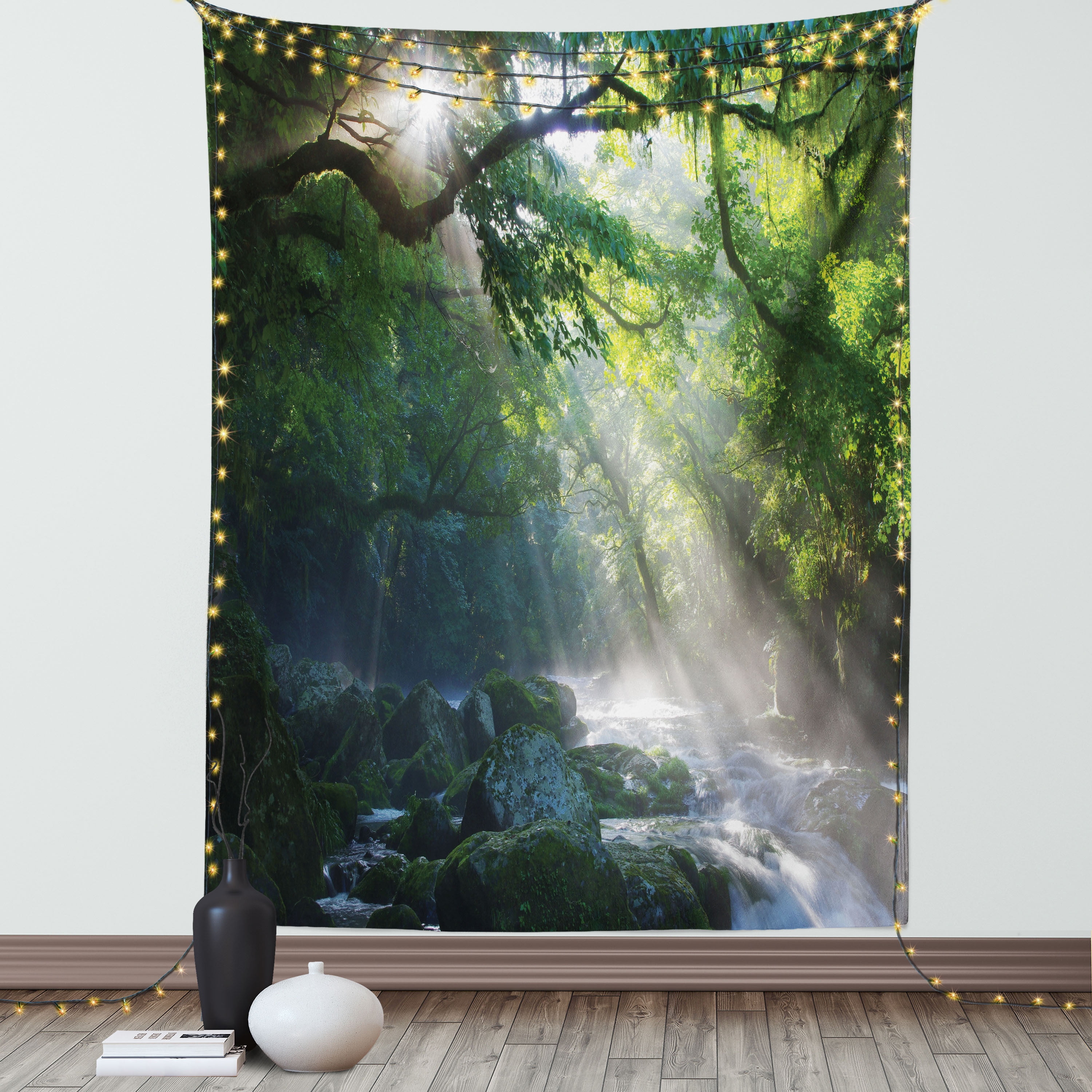 Rainforest Decorations Wall Hanging Tapestry Stream in the Jungle Stones under Shadows of Trees Sunlight Mother Earth Theme Bedroom Living Room Dorm Accessories 60 X 80 Inches by Ambesonne Walmart