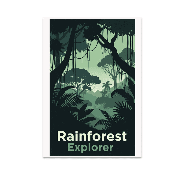 Rainforest Explorer Jungle Adventure Print - Nature Enthusiast - 13x19 Poster Print