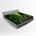 thumbnail image 1 of Ambesonne Forest Fitted Sheet, Spring in Nepal Footpath, Full Size, Green Brown, 1 of 2