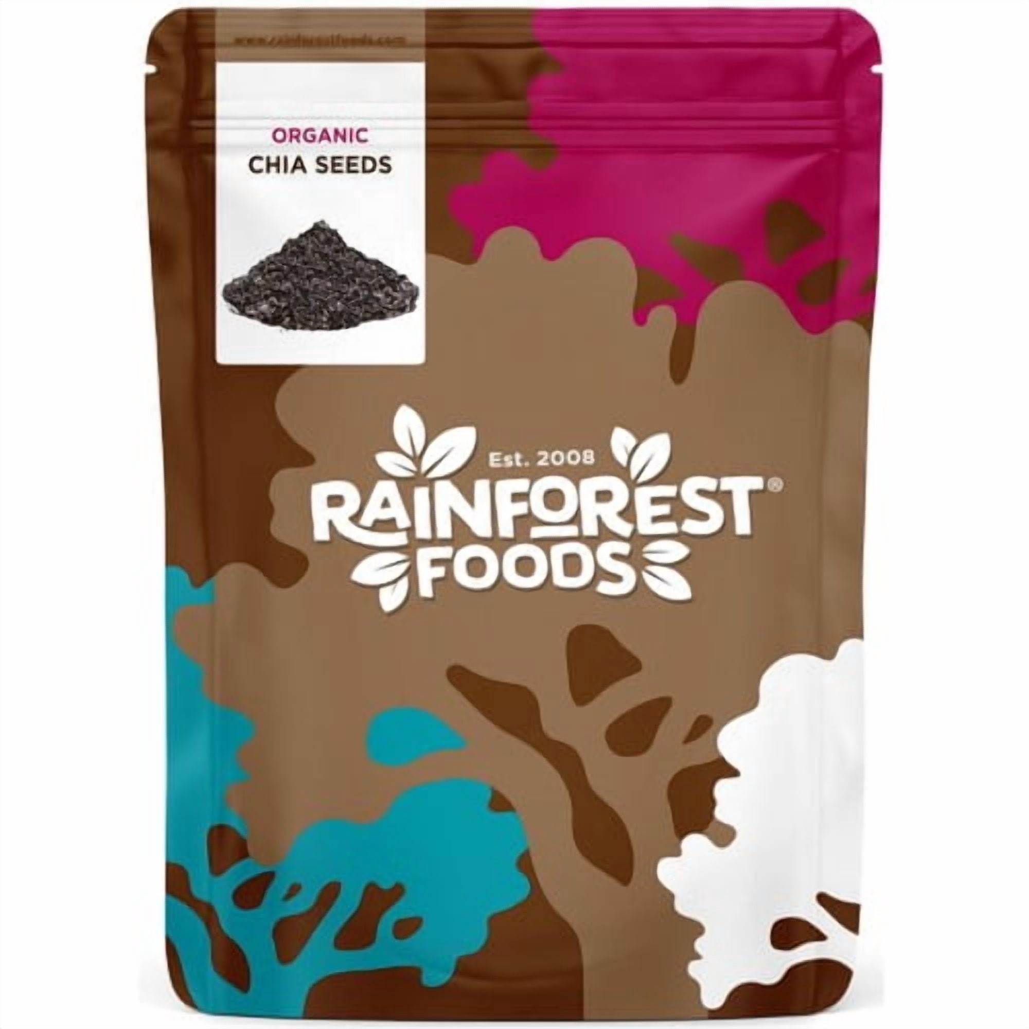 Rainforest Foods Organic Chia Seeds 300g, British Import (Pack of 3)