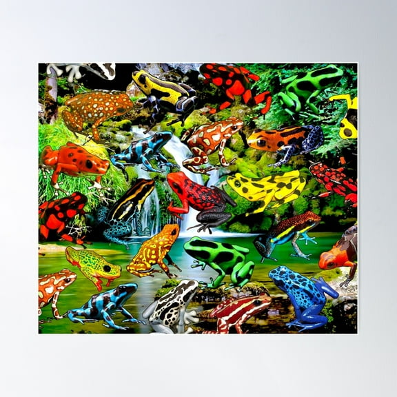 Rainforest Frogs Poster Wall Art, Modern Wall Decor For Living Room Bedroom, 8x12 UNFRAMED