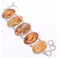 thumbnail image 1 of Rainforest Jasper 925 Silver Plated Link Bracelet 7.99" B1586-72, Valentine's Day Gift, Birthday Gift, Beautiful Jewelry For Woman & Girls, 1 of 1