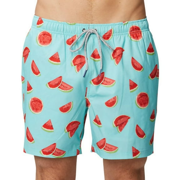 Rainforest Men's Mesh Lined Quick Drying Swim Trunk, One In A Melon, Aruba Blue, L