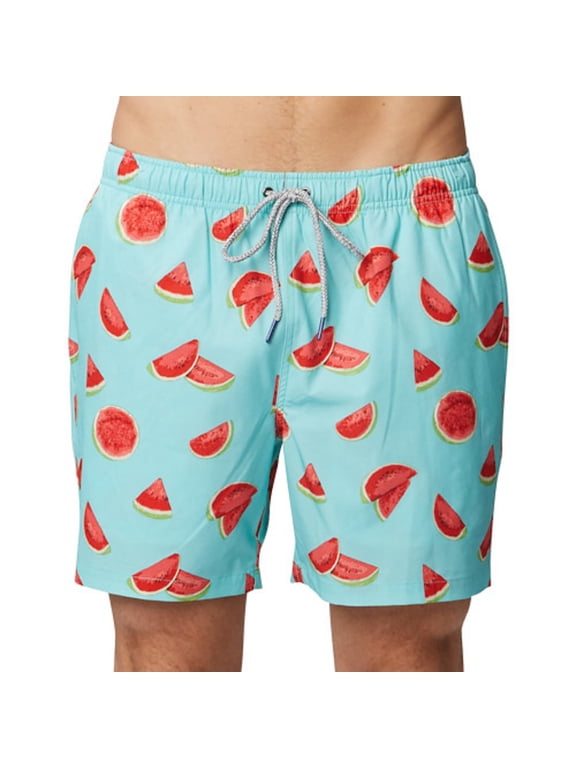 Men's Mesh Lined Quick Drying Swim Trunk, One In A Melon, Aruba Blue
