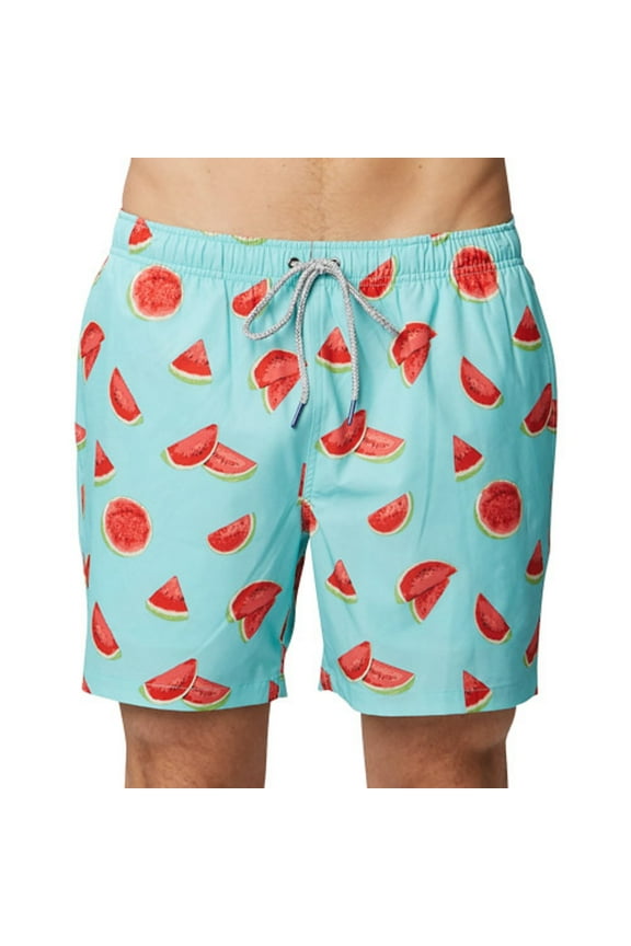 Men's Mesh Lined Quick Drying Swim Trunk, One In A Melon, Aruba Blue