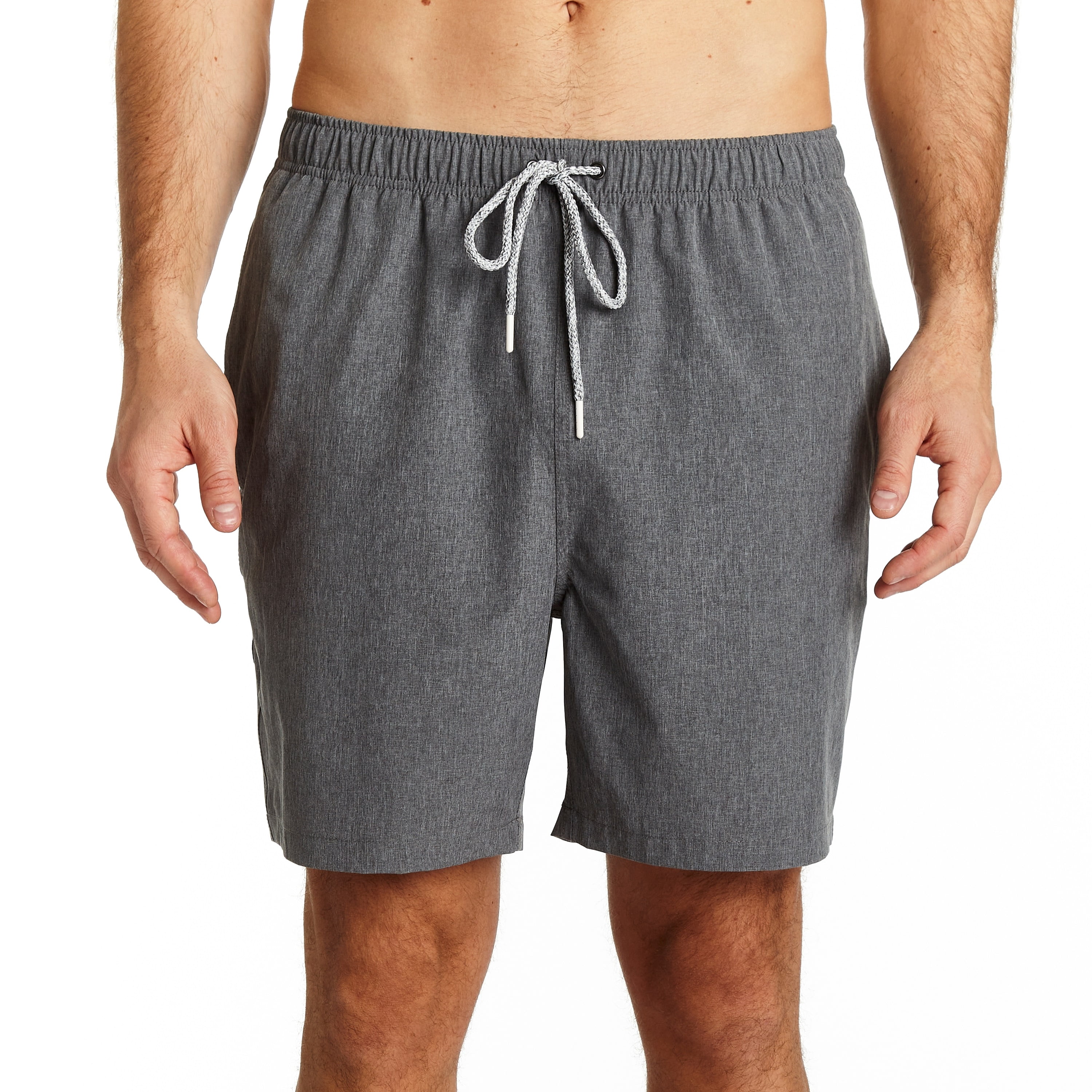 Rainforest Men's Mesh Lined Solid Swim Trunk, Asphalt, M