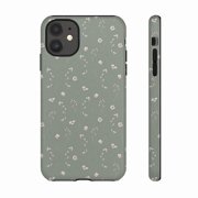 Sage Green Minimal Floral Case for iPhone 17 16 15 14 13 12 11 Pro Max