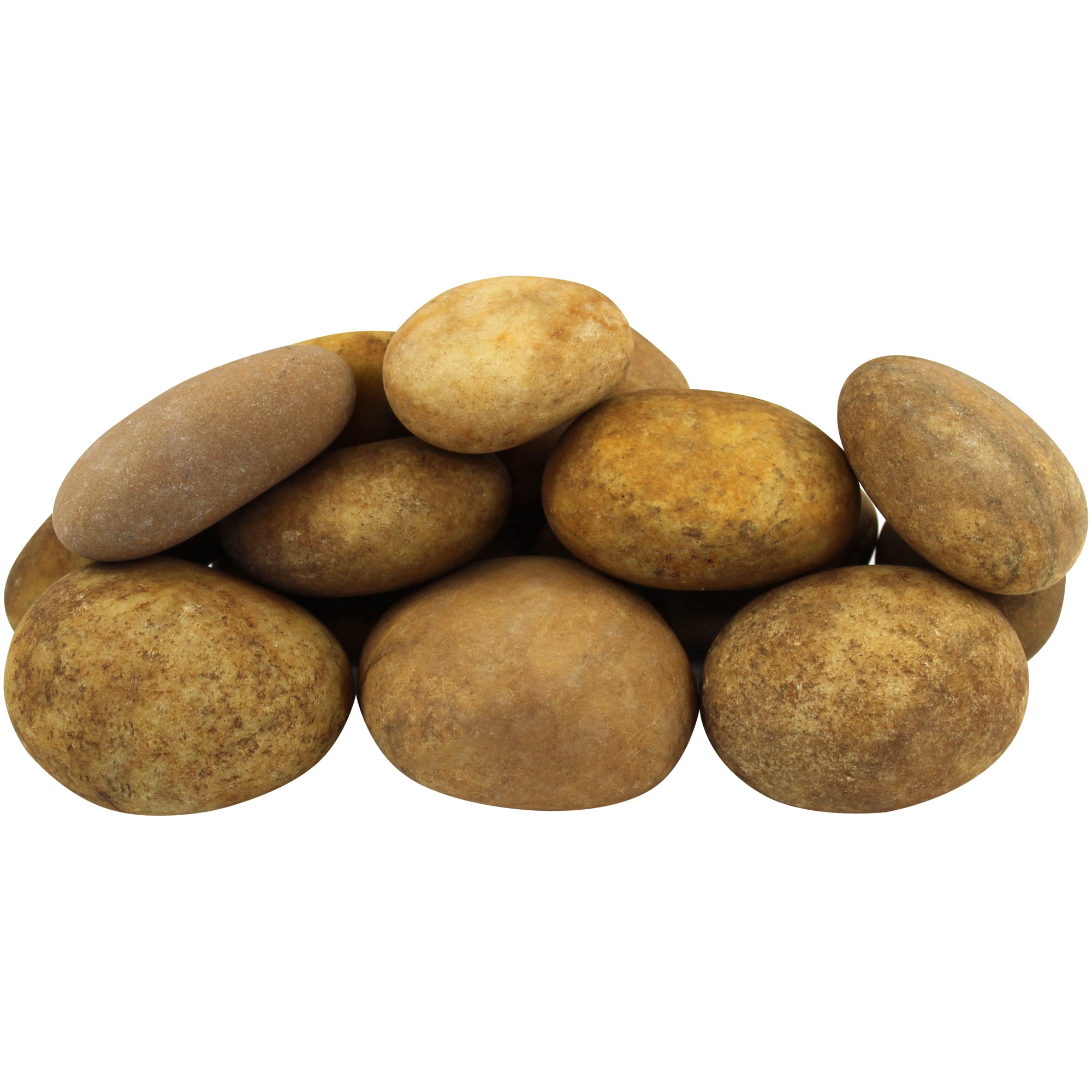 Rainforest Outdoor Decorative Natural Stone, River Pebbles, Tan, 2-3" 1620lbs.