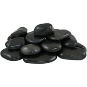 Rainforest Outdoor Decorative Natural Stone, Super Polished Pebbles, Black, 2-3, 30lbs.