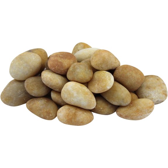 Rainforest Outdoor Decorative NaturalStone, River Pebbles, Yellow, 1-2", 20lbs.