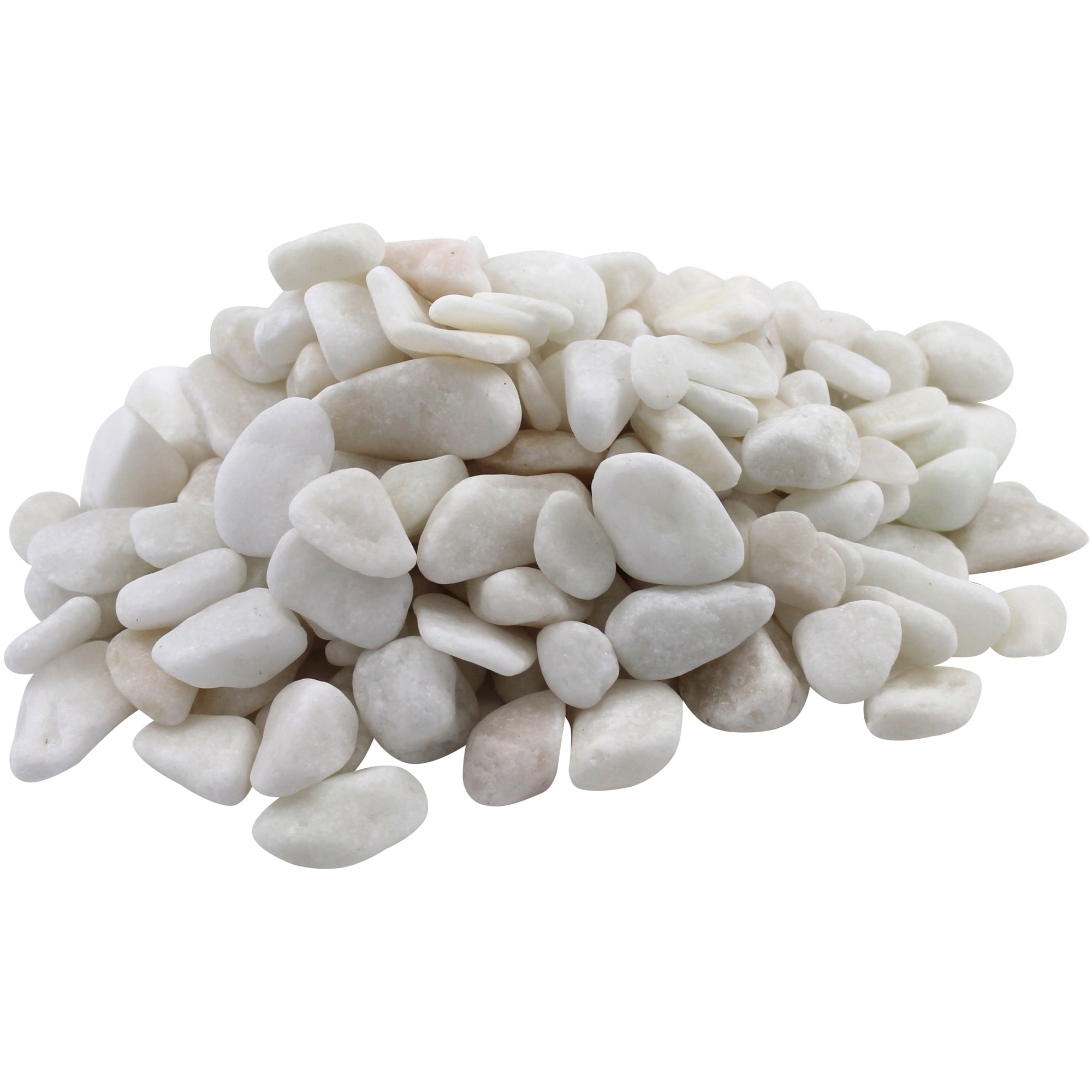 Snow White Natural Stone Outdoor Decorative Pebbles, 20 lbs