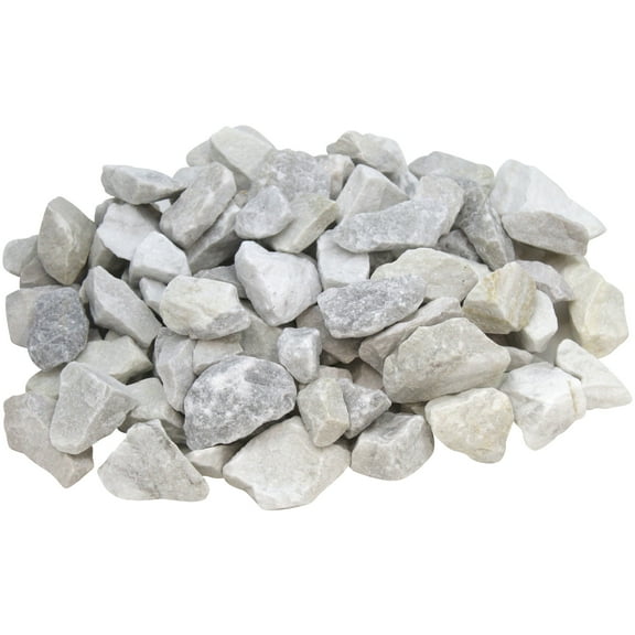 Rainforest Outdoor Decorative Stone, Natural Stone White Marble Chips, 30 lbs.