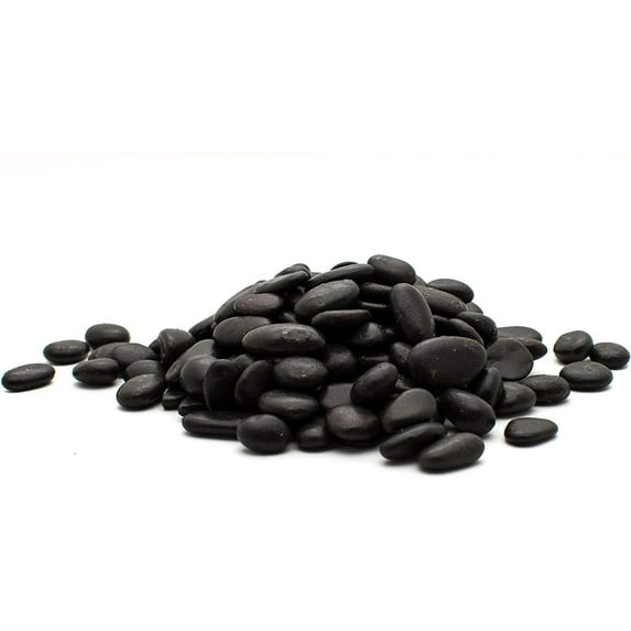 Rainforest, Outdoor Decorative Stone, Polished Pebbles, Black, 1", 20lbs.