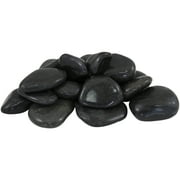 Rainforest, Outdoor Decorative Stone, Super Polished Pebbles, Black, 1-2, 20lbs.