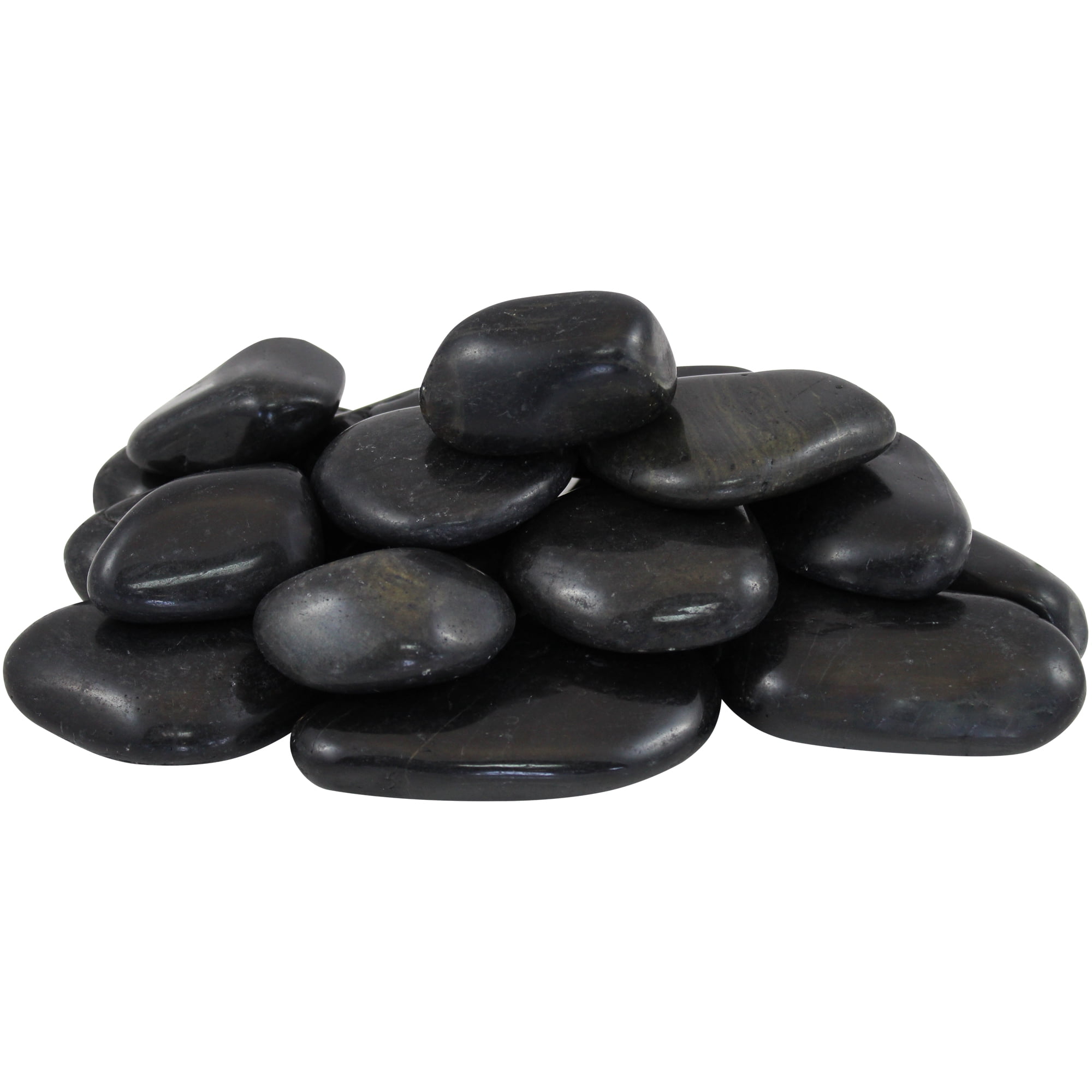 Margo 30 lb. Black Super Polished Pebbles 2 in. to 3 in. (54-Pack Pallet)