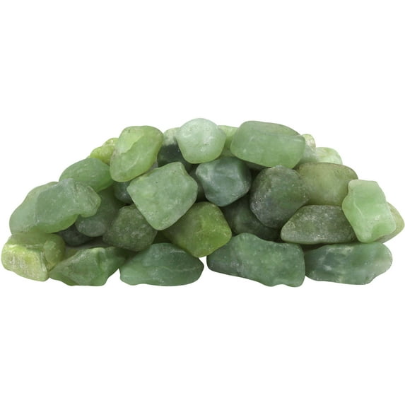 Rainforest Outdoor Occasion Decorative Natural Stone, Jade Stone, Green, 2", 20lbs.