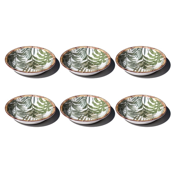 Rainforest Palm NewWave Melamine Low Bowl - Green - 8.9" - Set of 6