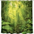 Rainforest Paradise Shower Curtain Green Plants Trees Sunlight Nature