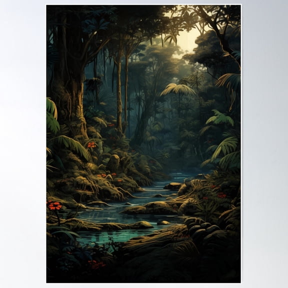 Rainforest Poster Wall Art, Modern Wall Decor For Living Room Bedroom, 16x24 UNFRAMED