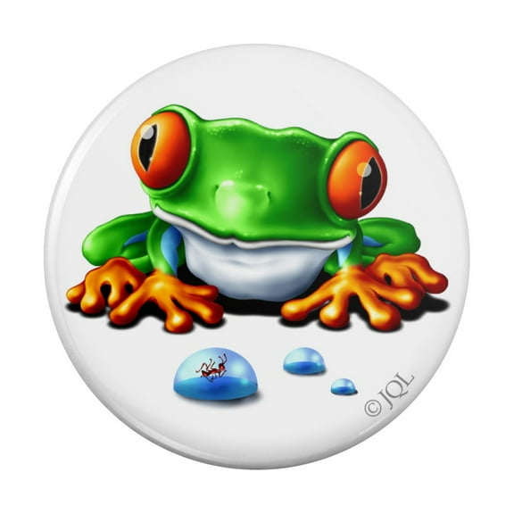 Rainforest Red Eyed Tree Frog and Ant Kitchen Refrigerator Locker Button Magnet