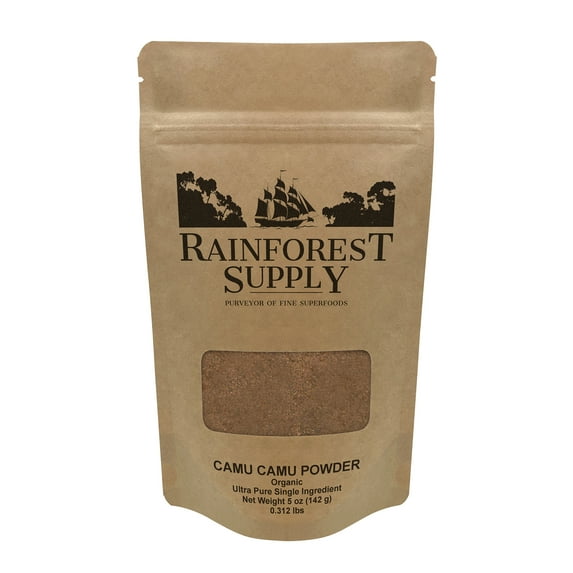 Rainforest Supply Organic Camu Camu Powder — Vegan, Raw, Gluten Free, Vitamin C Powder for Smoothies, Drinks Desserts (5 oz)