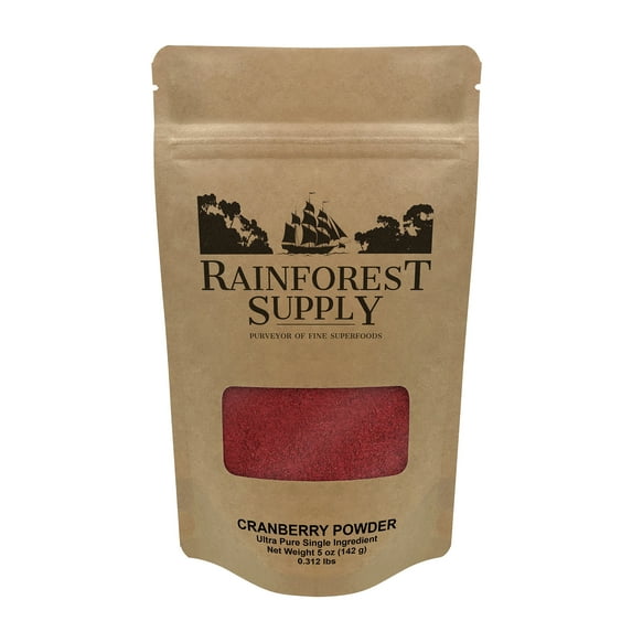 Rainforest Supply Whole Cranberry Powder Made w/Dried Cranberries - Cranberry Freeze Dried Powder w/Vitamins C, E & K1 - No Added Sugar, Raw, Keto, Vegan, Gluten Free, Paleo Superfood (5 oz)
