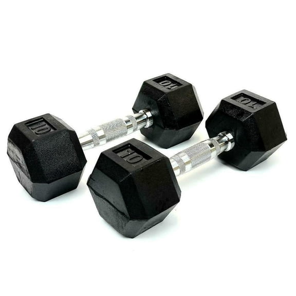 RainforestBasics Rubber Encased Hex Dumbbell Hand Weight