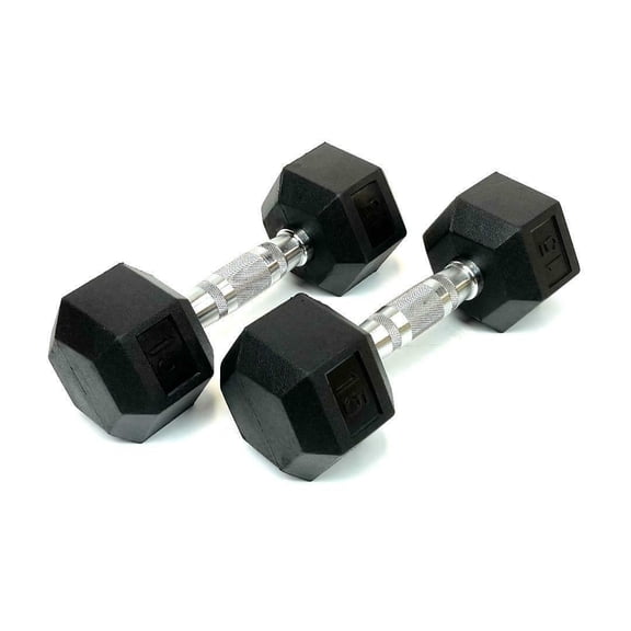 RainforestBasics Rubber Encased Hex Dumbbell Hand Weight
