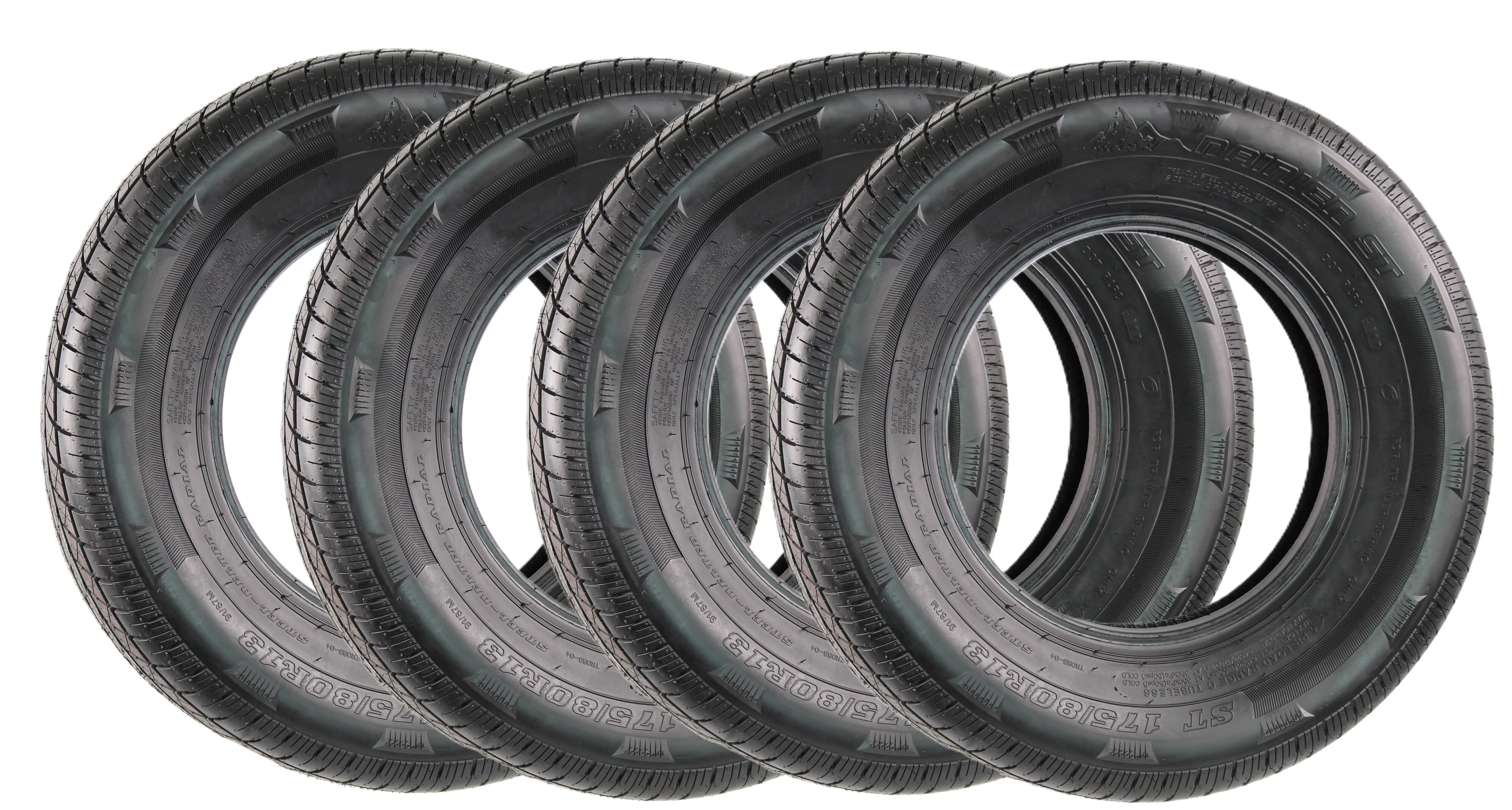 eCustomrim 4-Pack ST175/80R13 Steel Belted Radial Trailer Tire Load C ...