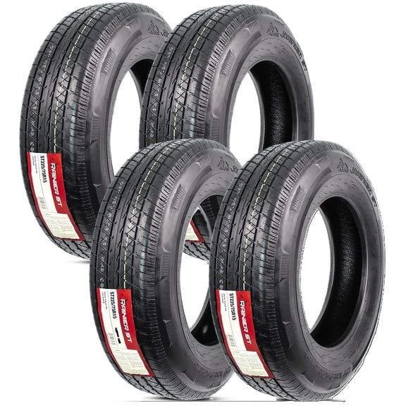 eCustomrim 4-Pack ST225/75R15 Steel Belted Radial Trailer Tire Load D 2540# 225/75R15 Tire