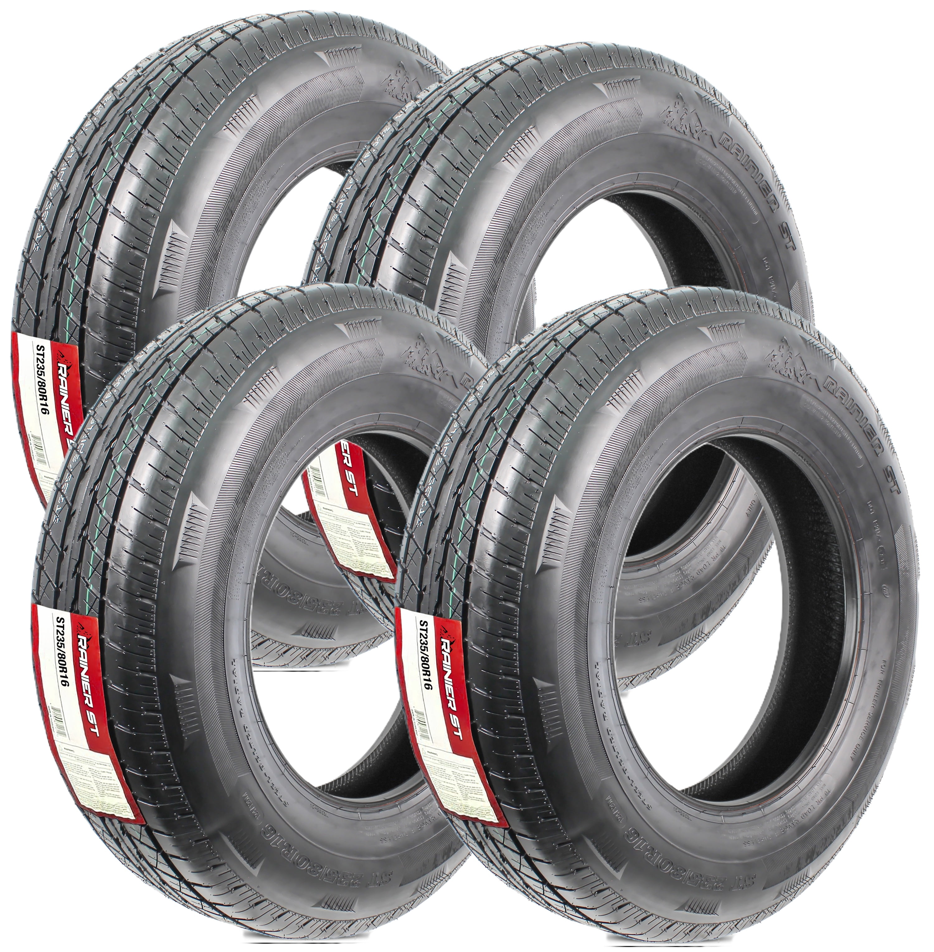eCustomrim Radial 4-Pack Trailer Tire ST235/80R16 16 Inch Load E 6 Year Warranty