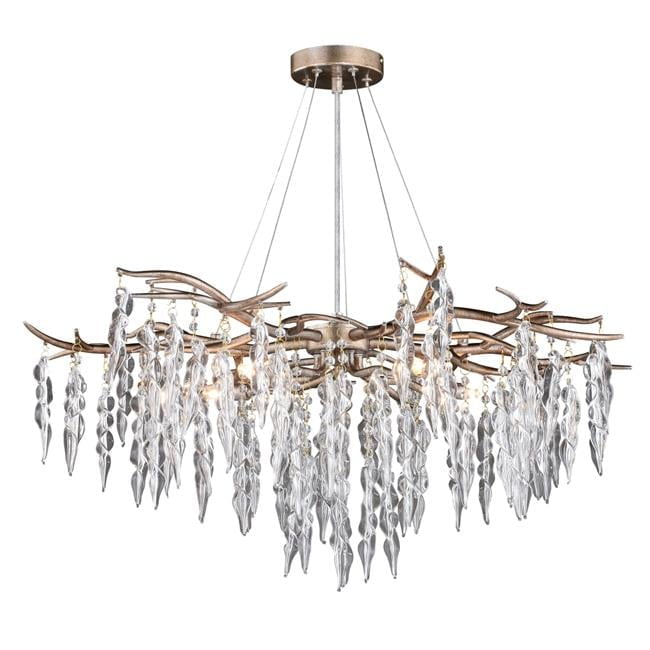 Rainier Silver Crystal 5-Light Waterfall Chandelier