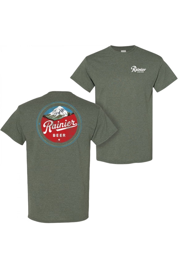 Beer Distressed Mountain Logo Front and Back T-Shirt-Small