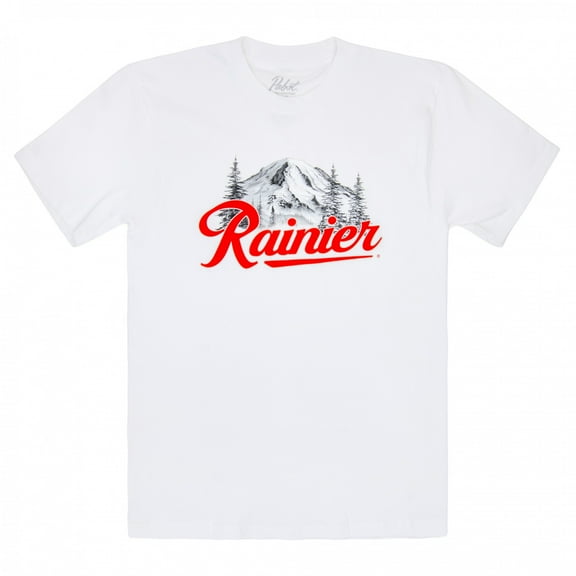 Rainier 897132-2xlarge Rainier Beer Mountain Logo T-Shirt - White - 2XL