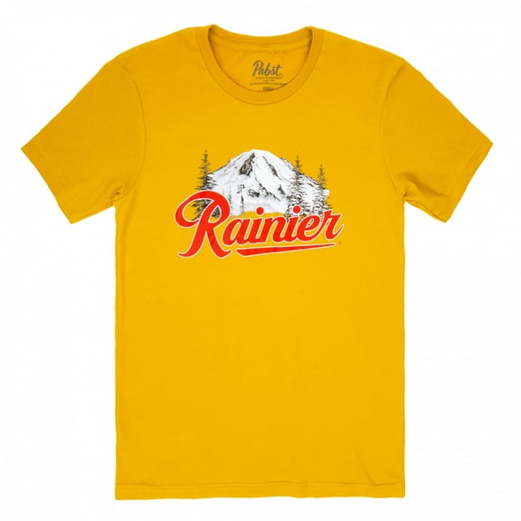 Rainier 897139-3xlarge Rainier Beer Mountain Logo T-Shirt - Yellow - 3XL