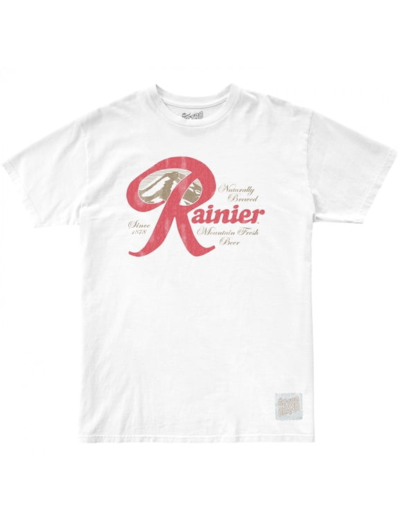 Rainier Beer Naturally Brewed Classic Logo White T-Shirt - White - Large