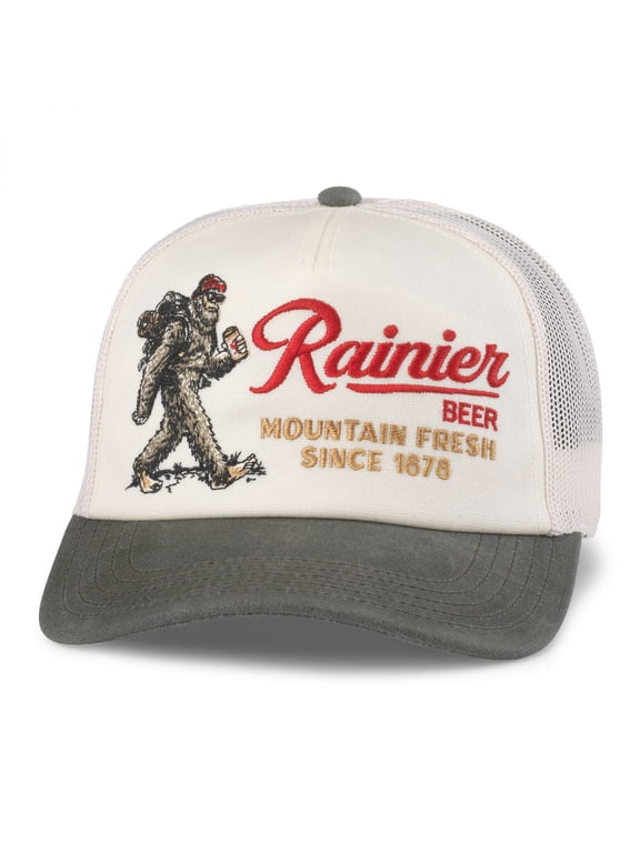 Rainier Beer Sasquatch Mountain Fresh Adjustable Trucker Hat
