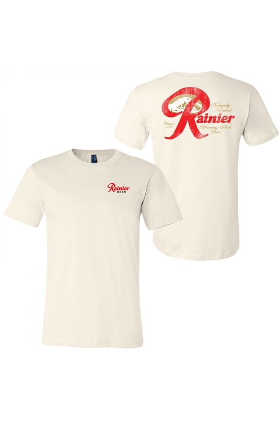 Mountain Fresh Beer Distressed Front and Back T-Shirt-2XLarge