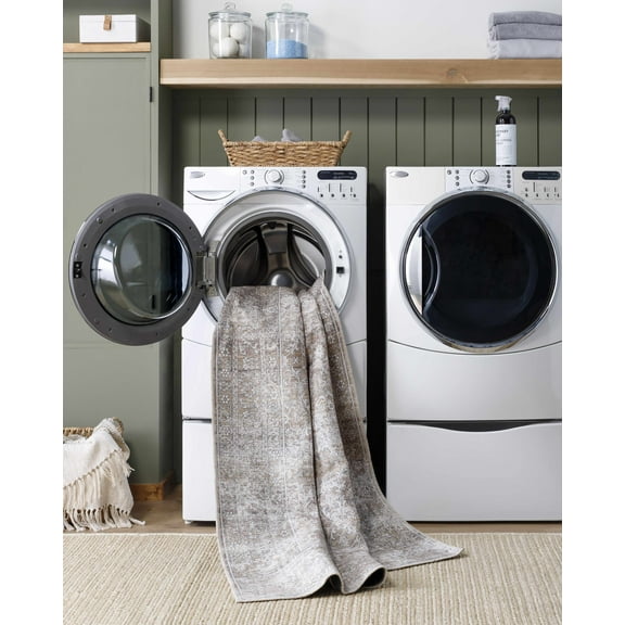 Rainier Traditional Area Rug - Dark Brown, Brown - 2' x 2'11"