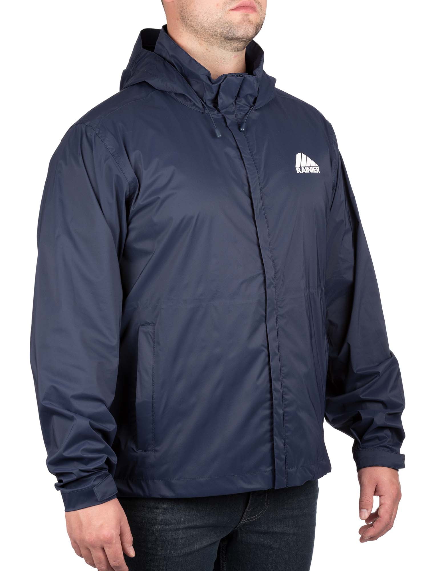 Rainier Waterproof Breathable Essential Rain Jacket in Navy, Size